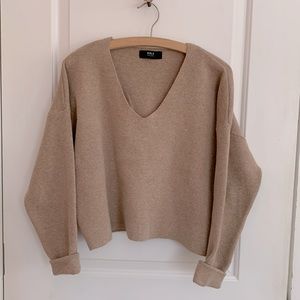 ABLE Marlowe V Neck Cropped Sweater